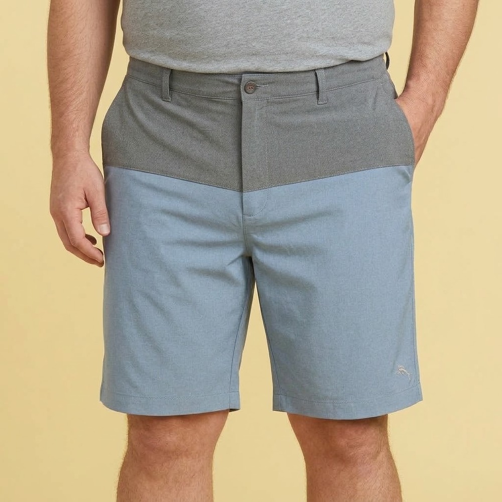 Tommy Bahama Colorblock Hybrid Board Shorts Mens 40 Blue Gray Stretch